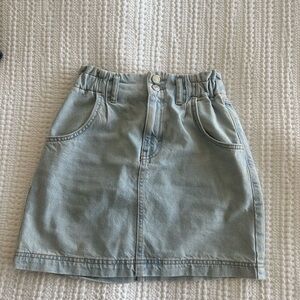Topshop Denim Paperbag Skirt